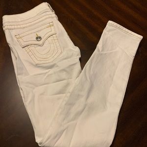 True Religion White Skinny Jeans. Sz 27.